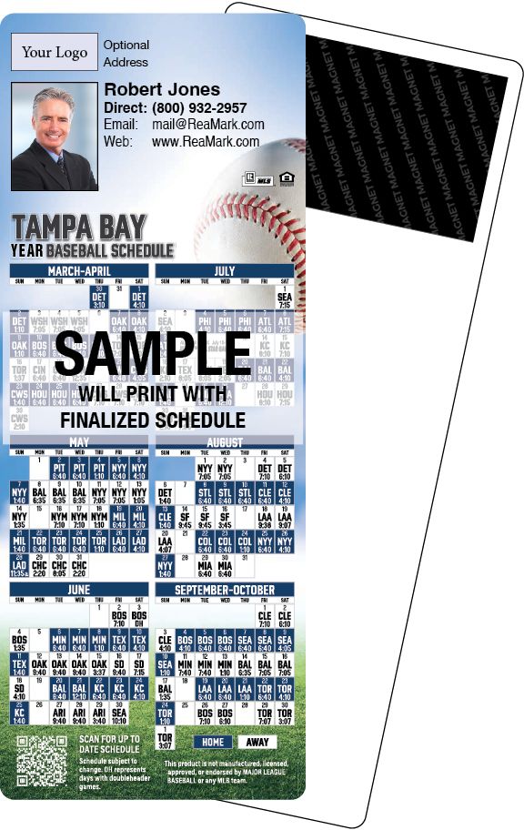 Real Estate Baseball Schedules, Magnetic Sports Calendars for Realtors